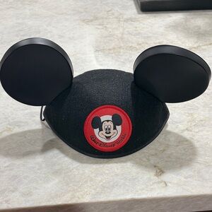 Disney Mickey Mouse Black Hat with Red Patch
